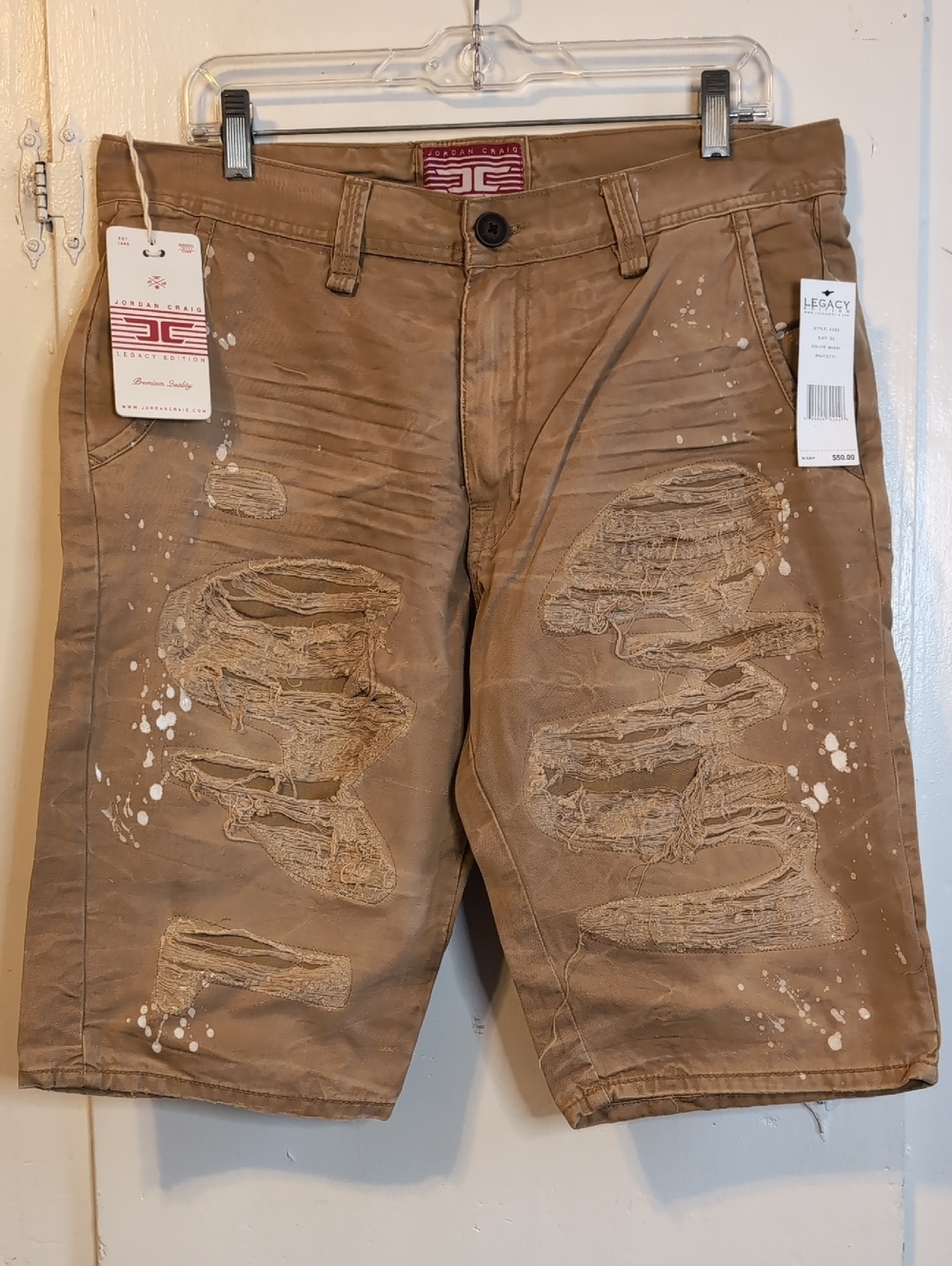 Jordan Craig Legacy Ed. Distressed Wheat shorts mens 32